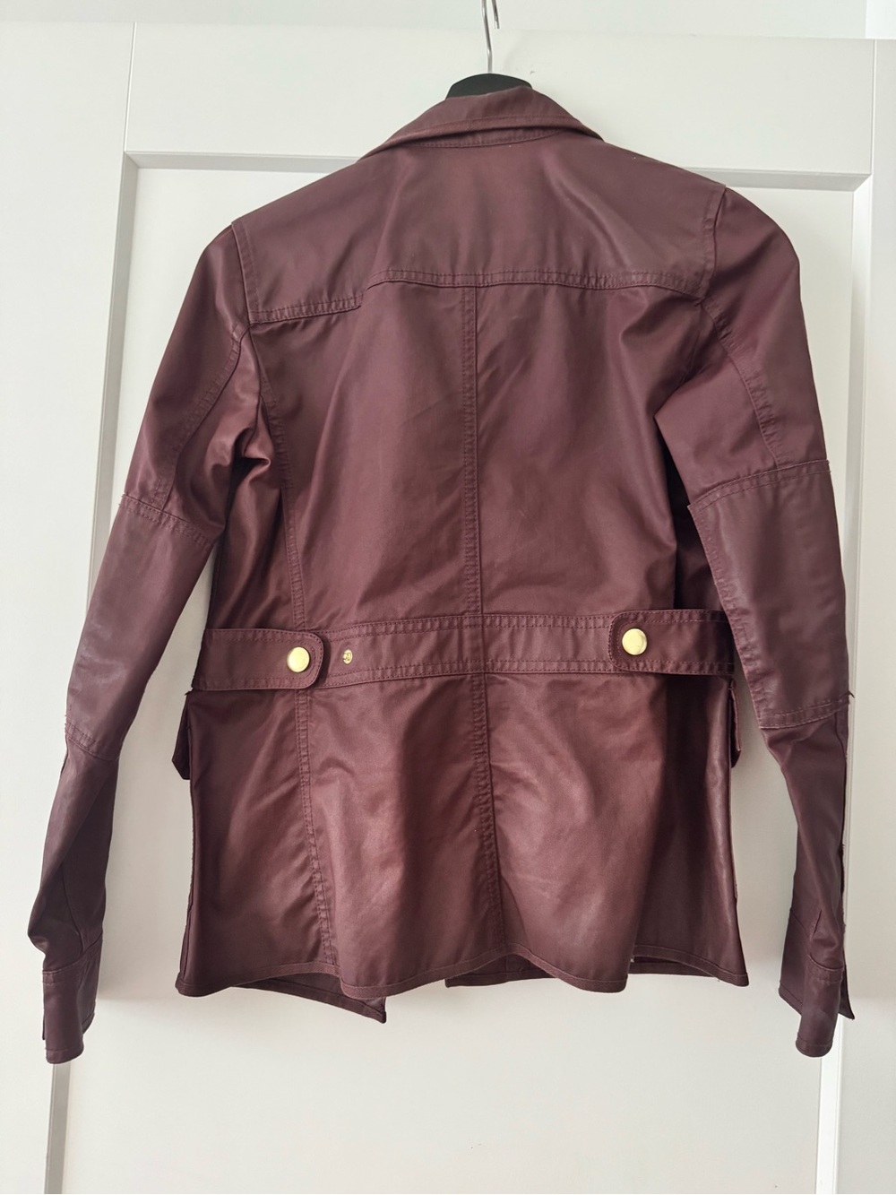J. Crew Women's Burgundy Utility Field Jacket with Gold Buttons - Picture 2 of 6